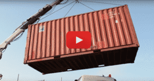 Chargement d'un container 20 pieds d'occasion sur châssis part.1